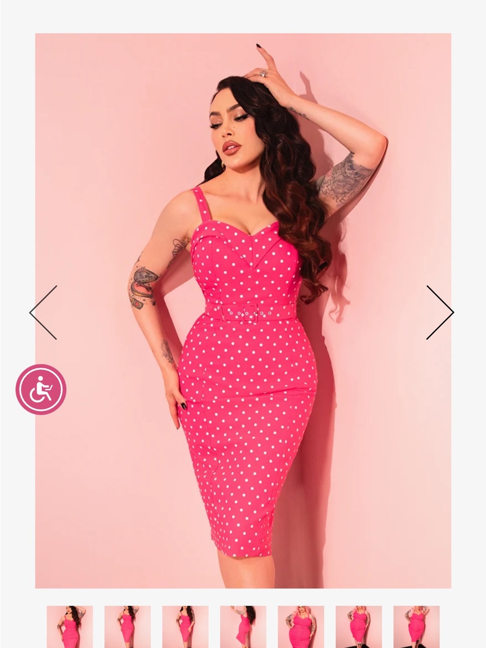 Micheline Pitt Polka Dot Sweetheart wiggle Maneater Dress